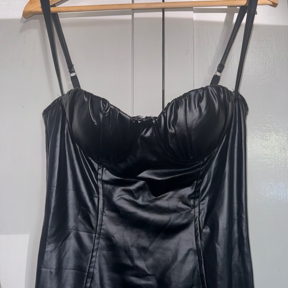 Miss Lola Faux Leather Mini Dress - Picture 2 of 4